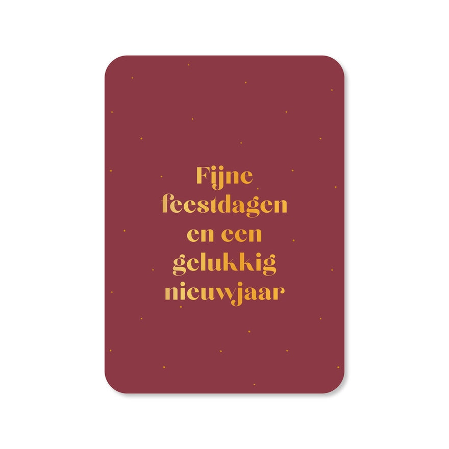 Kaart Fijne Feestdagen En Een Gelukkig Nieuwjaar | Zonder Envelop
