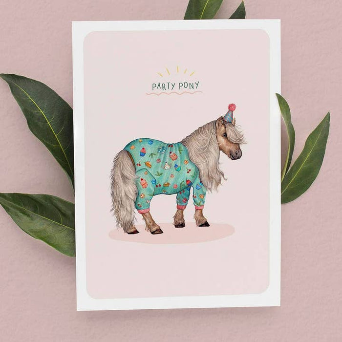 Pony de fête de carte