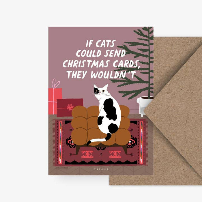 Carte si les chats pouvaient envoyer des cartes de Noël