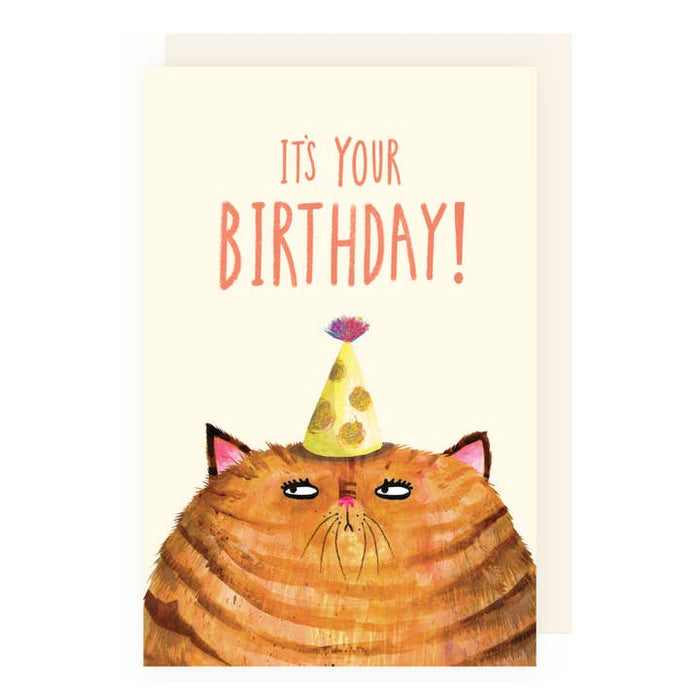 Cat d'anniversaire de gingembre carte