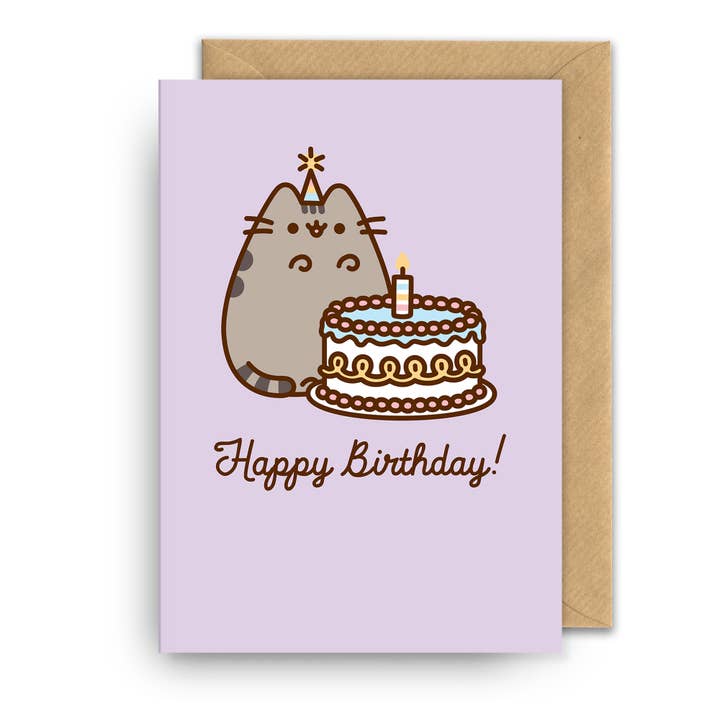 Kaart Pusheen Birthday Cake