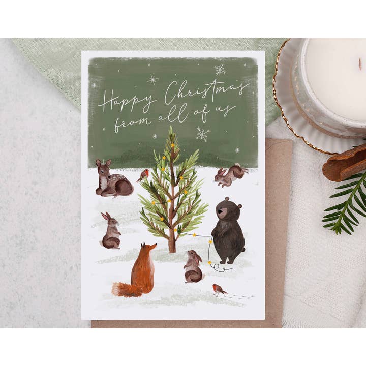 Kaart Happy Christmas From All Of Us