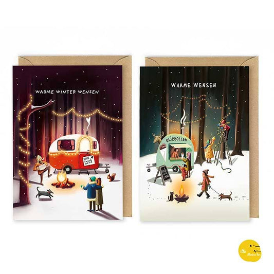 Illustralies Kerstkaarten Set # 1