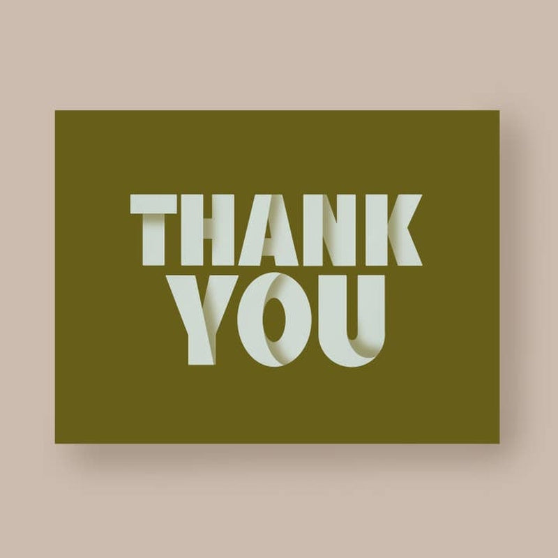 Kaart Thank You | Groen | Zonder Envelop