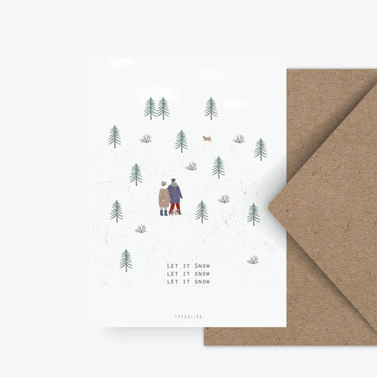 Kaart Let It Snow | Zonder Envelop