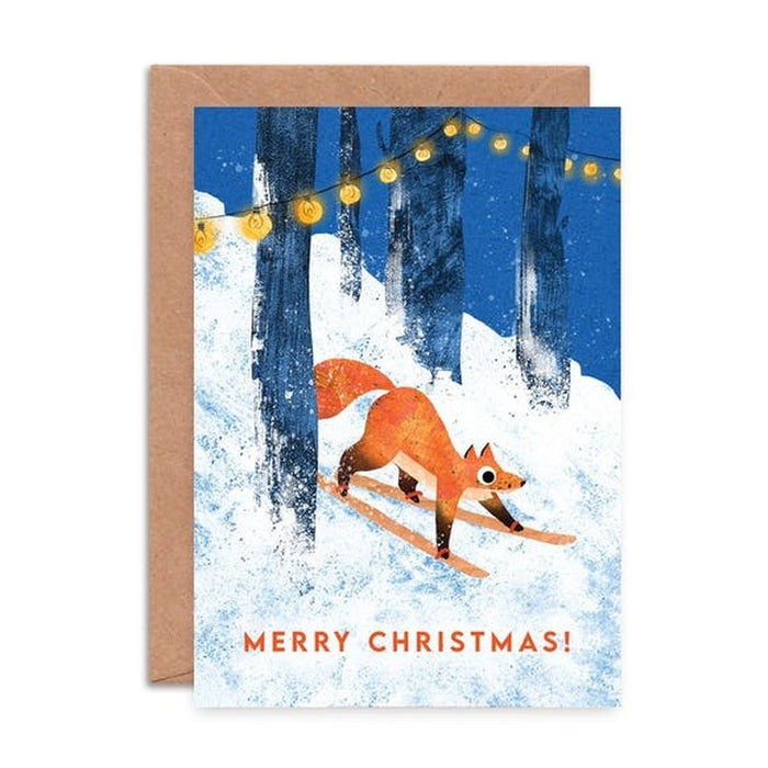 Kaart Merry Christmas | Skiing Fox Krossproducts | De online winkel voor hebbedingetjes