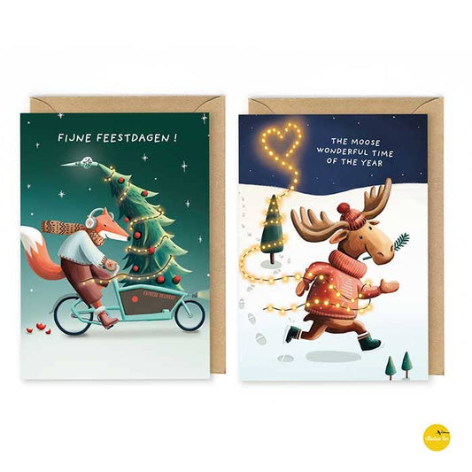 Illustralies Kerstkaarten Set # 8