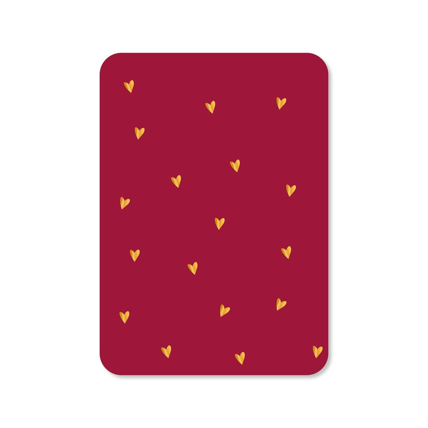 Kaart Hartjes Rood Met Goudfolie