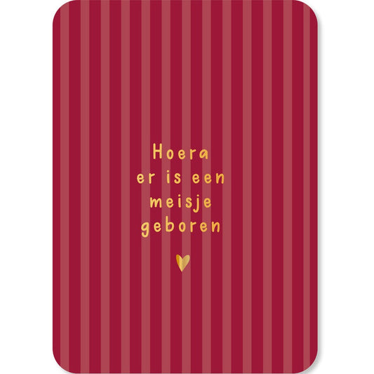 Kaart Hoera Er Is Een Meisje Geboren