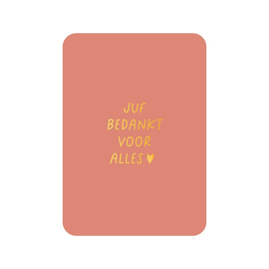 Kaart Juf Bedankt Voor Alles