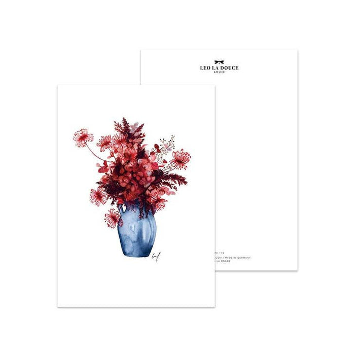 Fleurs d'automne rouge Carte postale | Une enveloppe