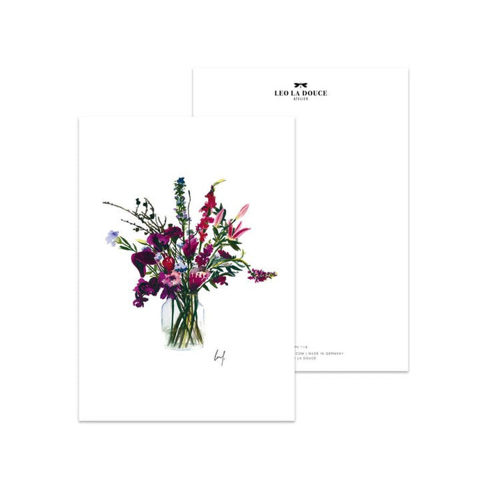 Fleurs violet à cartes postales | Une enveloppe