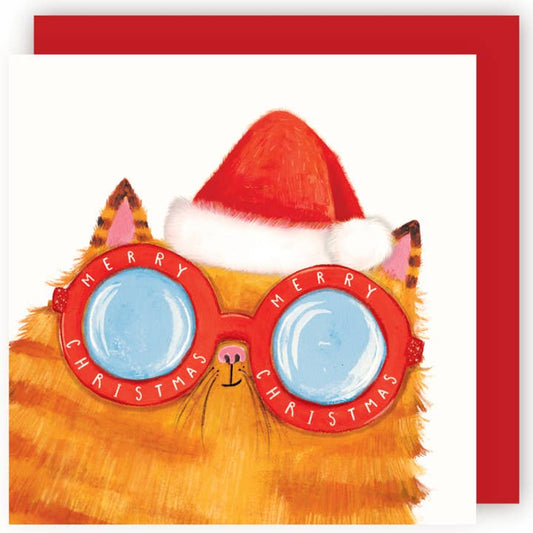 Kaart Christmas Glasses Cat