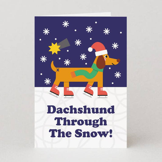 Kaart Dachshund Through The Snow