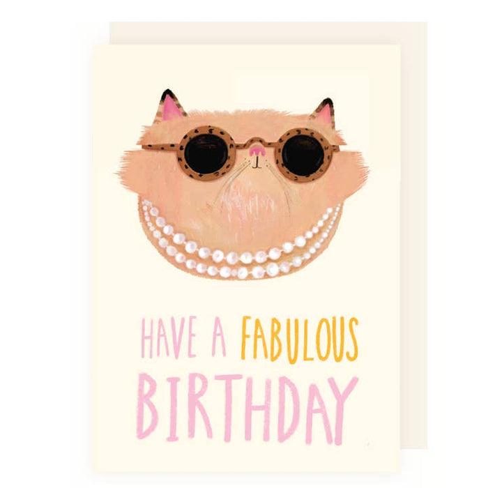 Carte Fabulous Cat anniversaire