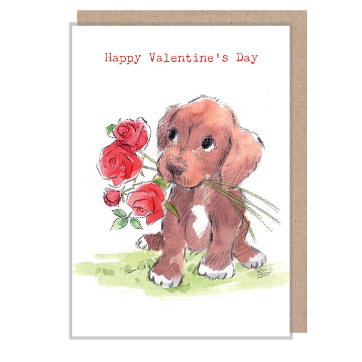 Kaart Valentine | Brown Puppy