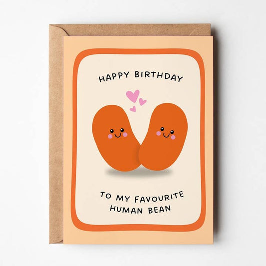 Kaart Happy Birthday Human Bean