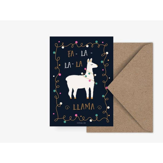 Kaart Fa-La-La-La Llama | Zonder Enveloppe