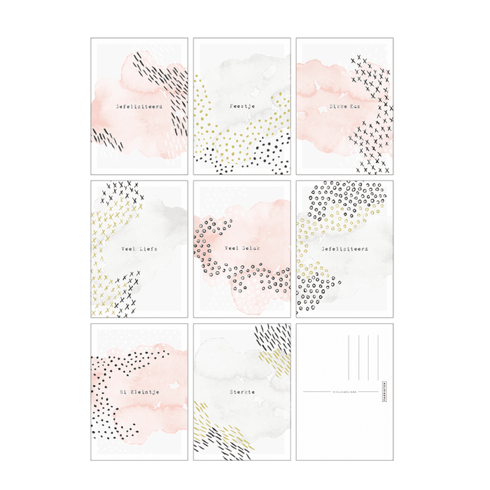 Kaartenset Watercolour A6 - 8 Stuks Krossproducts | De online winkel voor hebbedingetjes