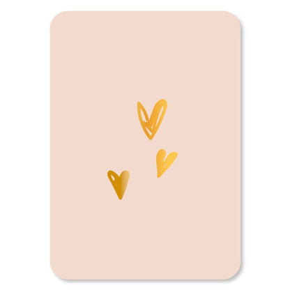 Kaart Hartjes Goudfolie