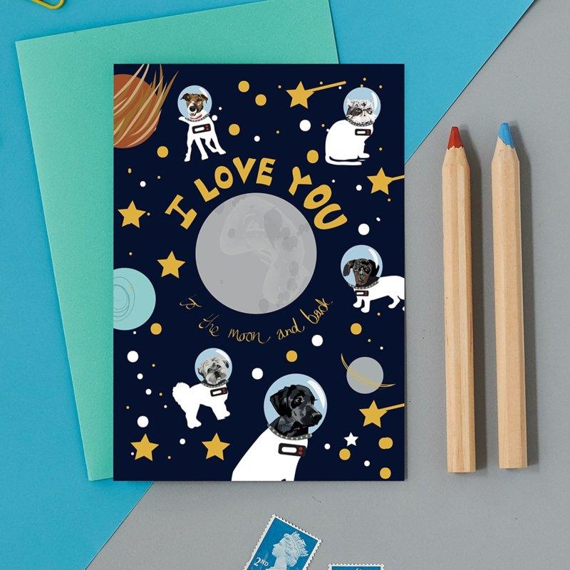 Kaart I Love You To The Moon and Back | Dieren