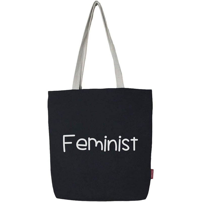 Stevige Boodschappentas Zwart "Feminist"