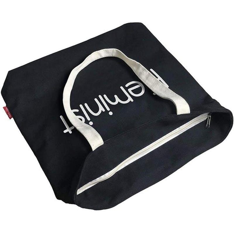 Stevige Boodschappentas Zwart "Feminist"